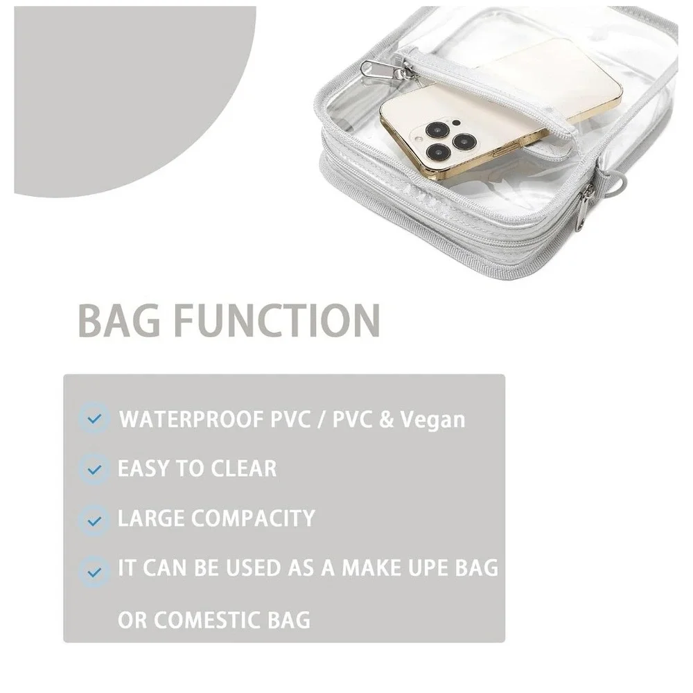 3 Clear Purse Bag for Stadium Events Clear Messenger Bag for Men and Women